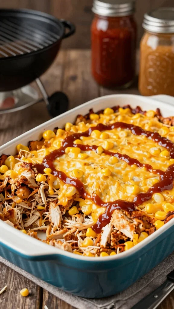 16 Cheesy Chicken Casserole Recipes for Family Dinners - 3. Cheesy BBQ Chicken Casserole 1