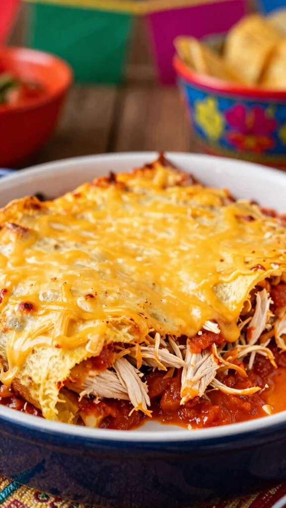 16 Cheesy Chicken Casserole Recipes for Family Dinners - 6. Cheesy Chicken Enchilada Casserole 1