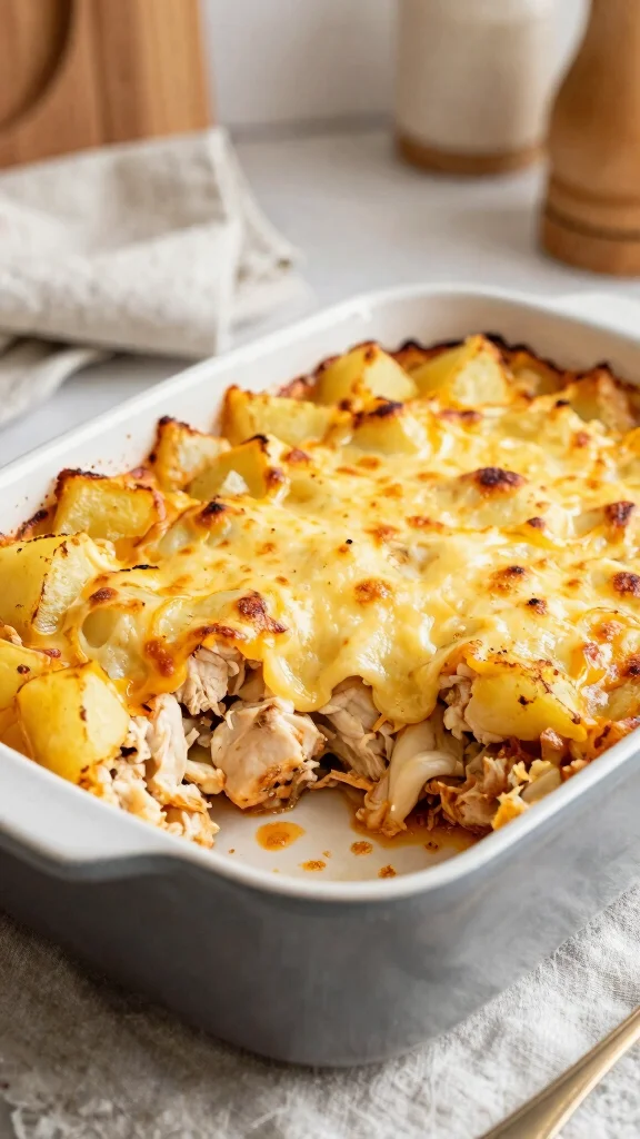 16 Cheesy Chicken Casserole Recipes for Family Dinners - 7. Cheesy Chicken and Potato Casserole 1