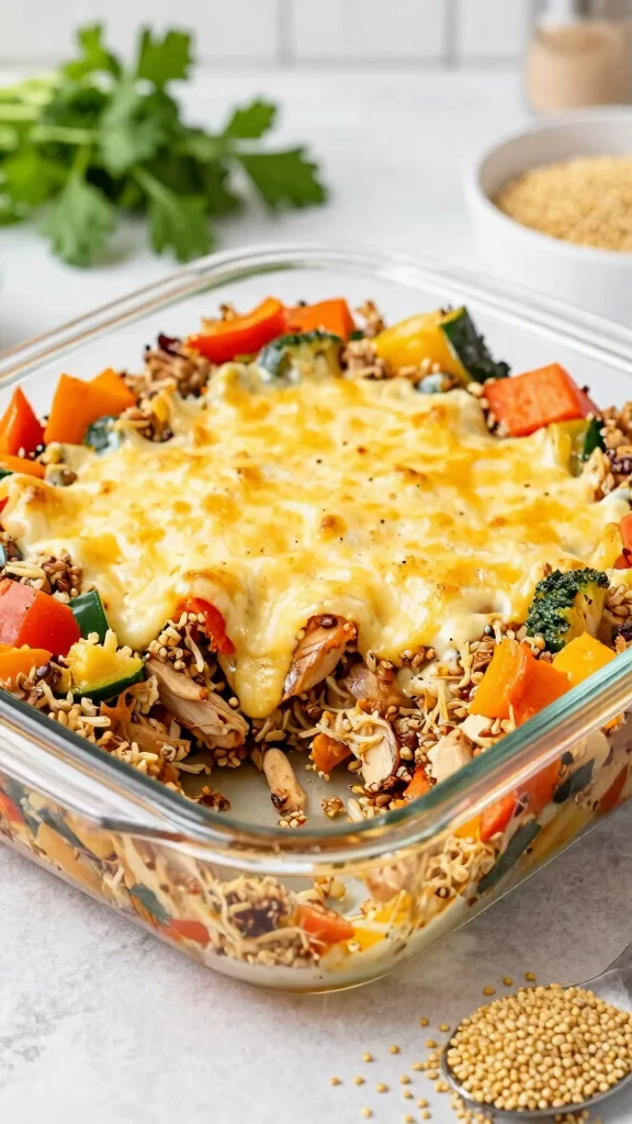 16 Cheesy Chicken Casserole Recipes for Family Dinners - 9. Cheesy Chicken Quinoa Casserole 1