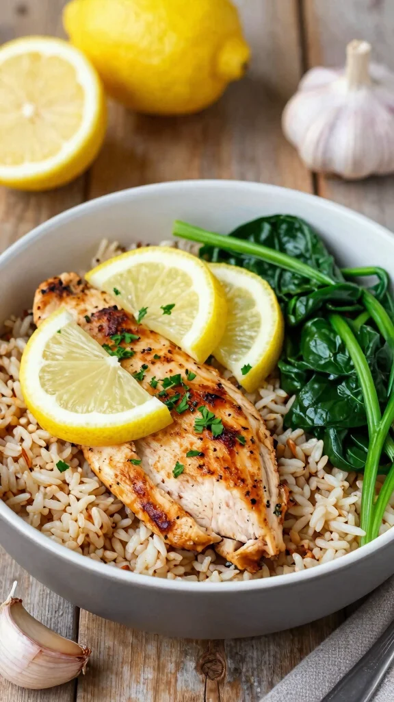 16 Chicken Rice Bowl Recipes for Comfort Meals - 2. Lemon Garlic Chicken Rice Bowl 1