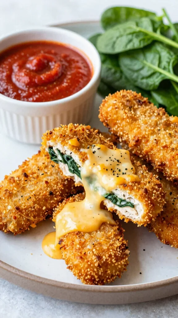 16 Chicken Tenders Recipes That Kids Adore - 13. Cheesy Spinach Chicken Tenders 1