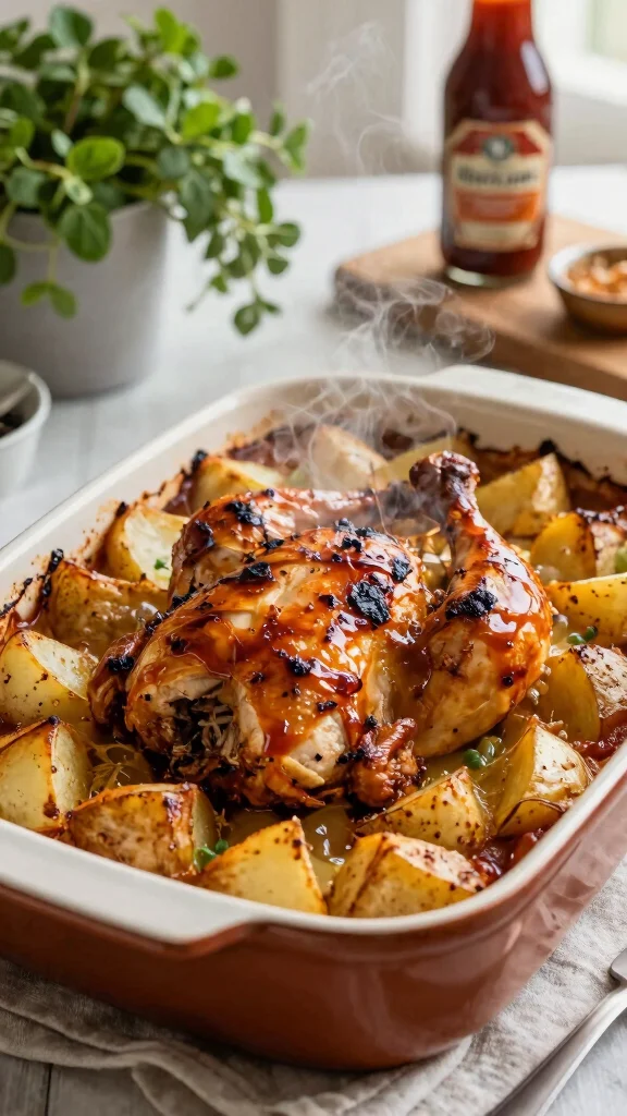 16 Chicken and Potato Recipes for Comfort Food Fans - 12. BBQ Chicken and Potato Bake 1