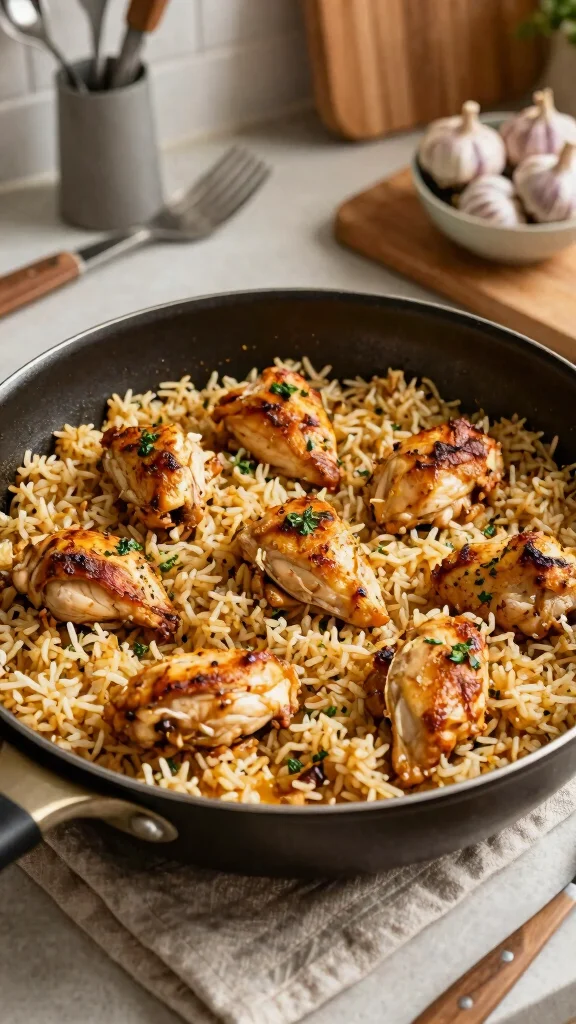 16 Garlic Butter Chicken Recipes That Melt in Your Mouth - 4. One-Pan Garlic Butter Chicken and Rice 1