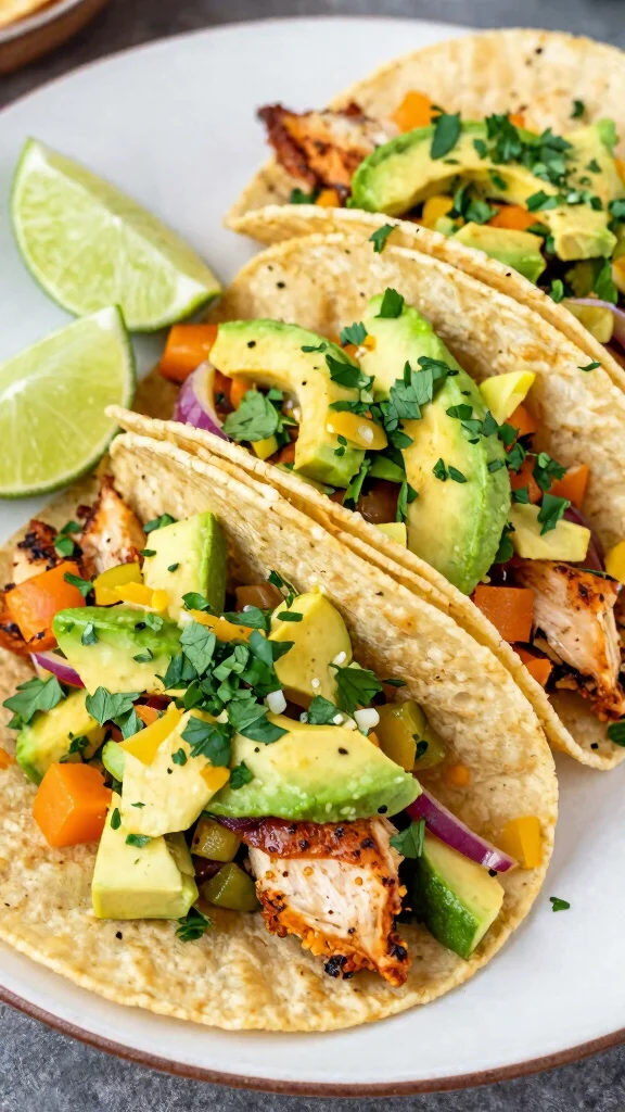 16 Healthy Chicken Meal Prep Ideas for the Week - 13. Chicken Tacos with Avocado Salsa 1