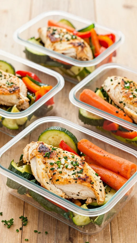 16 Healthy Chicken Meal Prep Ideas for the Week - 7. Garlic Herb Chicken and Veggies 1