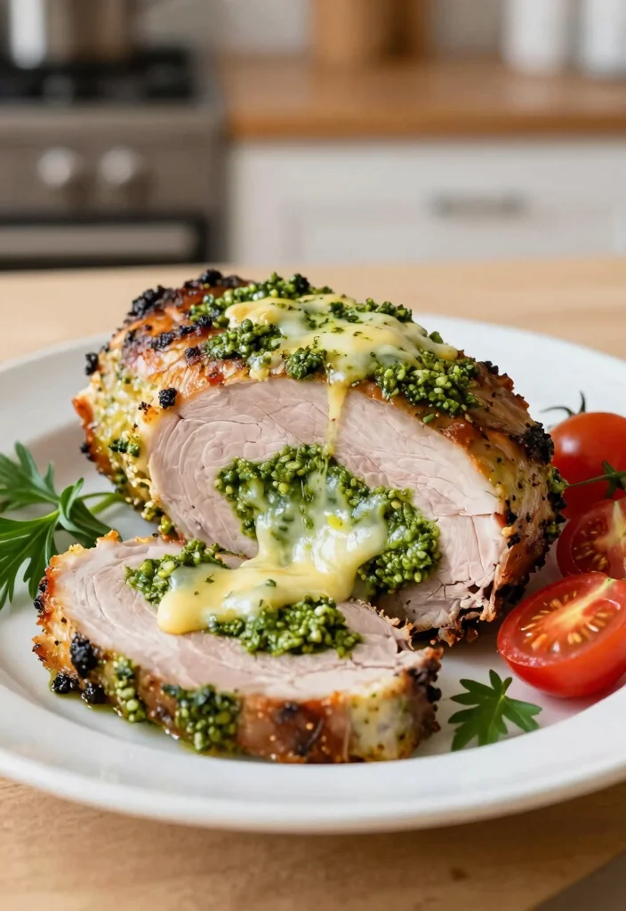 16 Healthy Pork Loin Air Fryer Recipes: Delicious Weeknight Meal - 14. Pesto-Stuffed Pork Loin 1