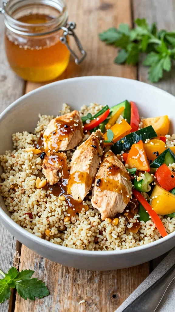 16 Honey Garlic Chicken Recipes Everyone Craves - 16. Honey Garlic Chicken Quinoa Bowl 1