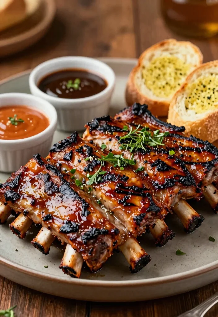 16 Smoky & Tender Pork Ribs on the Grill: BBQ Ribs - 16. Garlic and Herb Slow-Cooked Ribs 1