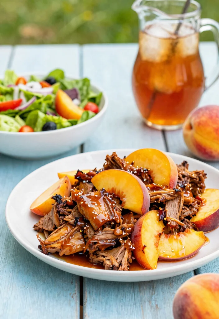 16 Sweet & Smoky Slow Cooker BBQ Pulled Pork: Flavor - 9. Sweet BBQ Peach Pulled Pork 1