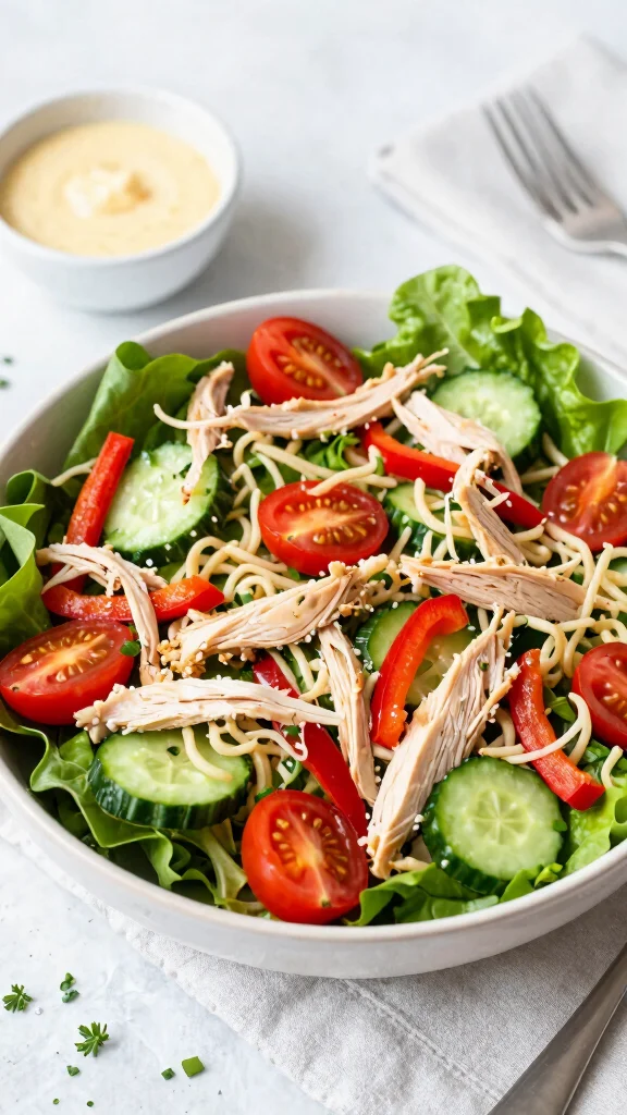 17 Chicken Noodle Recipes Better Than Takeout - 4. Zesty Chicken Noodle Salad 1