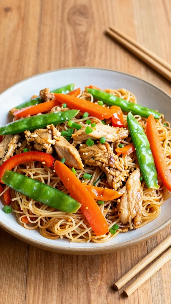 17 Chicken Noodle Recipes Better Than Takeout - 7. Chicken and Veggie Noodle Stir Fry 1