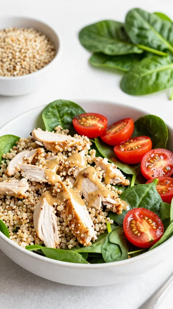 17 Chicken Salad Recipes That Are Fresh & Tasty - 16. Chicken Salad with Quinoa and Spinach 1