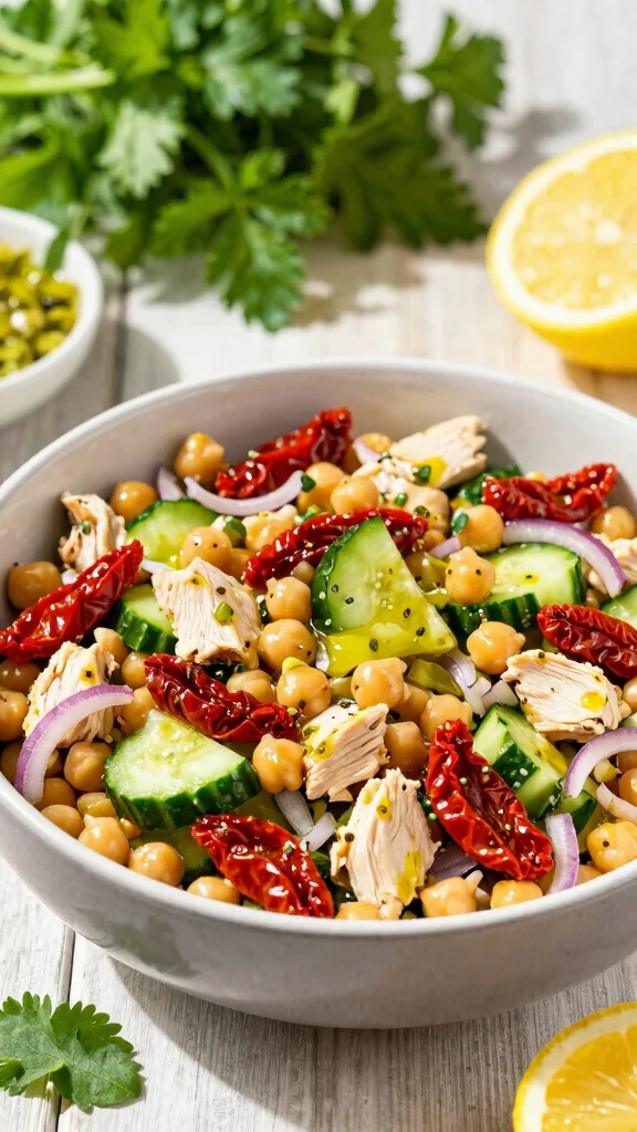 17 Chicken Salad Recipes That Are Fresh & Tasty - 8. Mediterranean Chickpea Chicken Salad 1