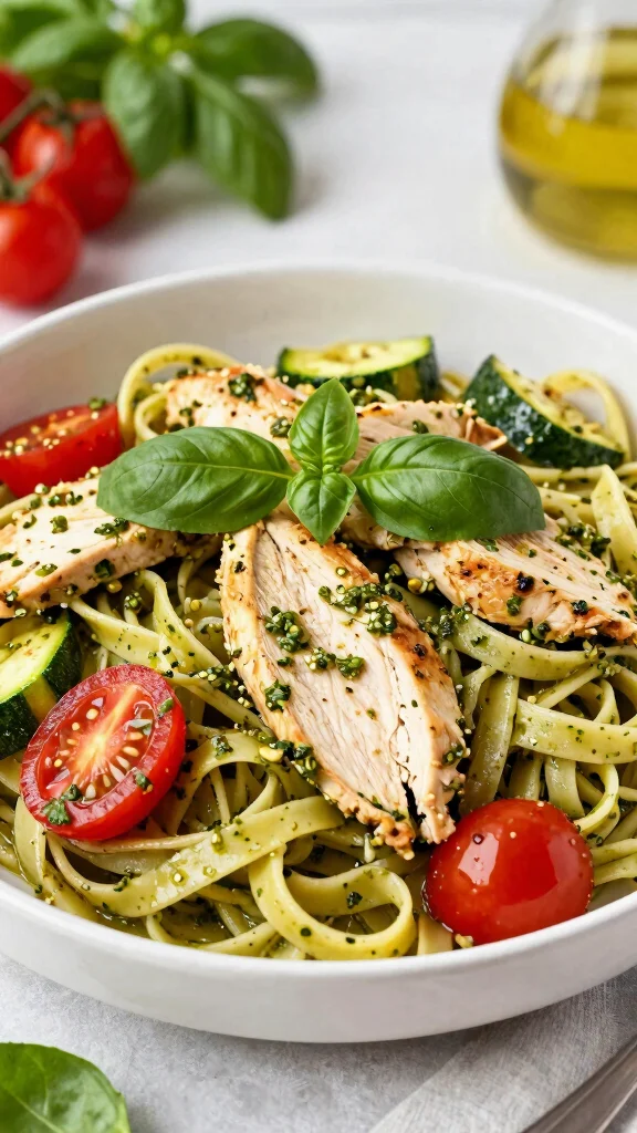 17 Chicken Stir-Fry Noodle Recipes Full of Flavor - 16. Pesto Chicken Noodle Stir Fry 1