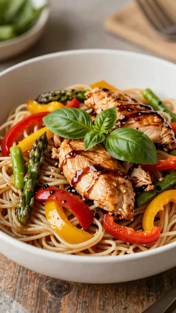 17 Chicken Stir-Fry Noodle Recipes Full of Flavor - 17. Balsamic Chicken Noodle Stir Fry 1
