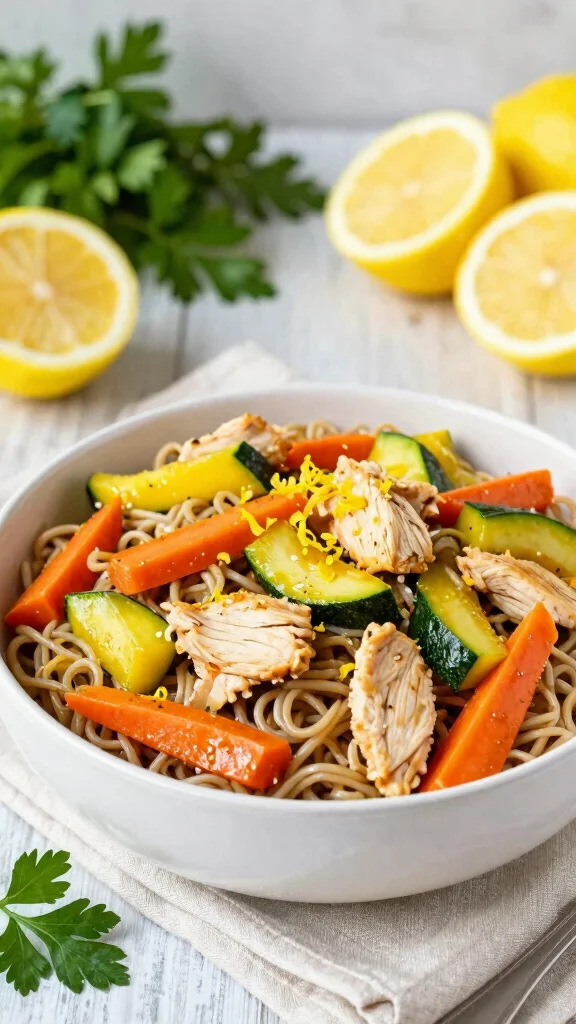 17 Chicken Stir-Fry Noodle Recipes Full of Flavor - 3. Lemon Garlic Chicken Noodle Stir Fry 1