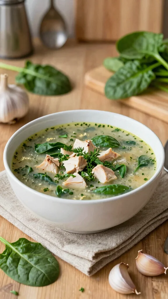 17 Creamy & Comforting Chicken Soup Recipes for Weight Loss - 1. Light and Creamy Chicken and Spinach Soup 1