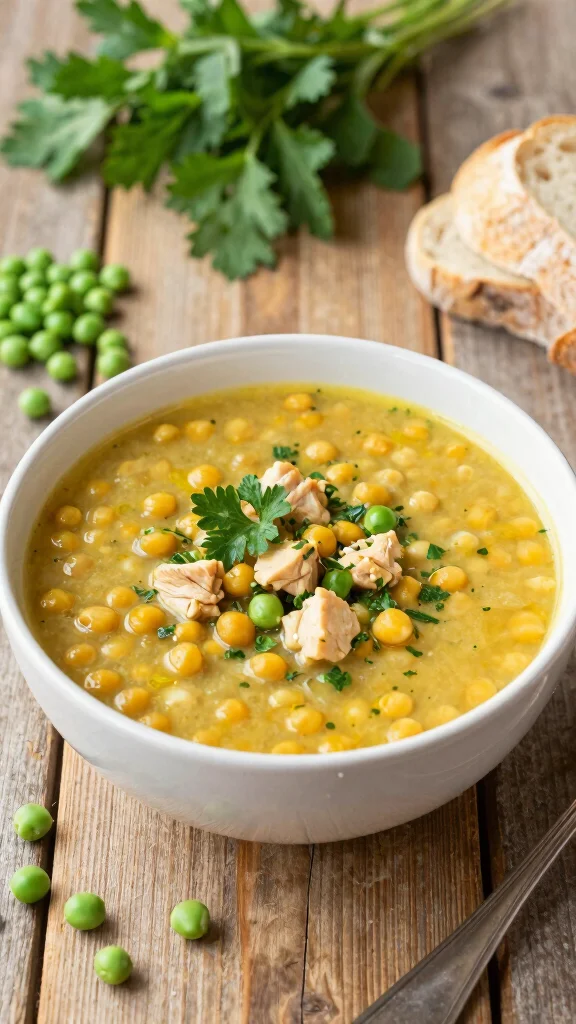 17 Creamy & Comforting Chicken Soup Recipes for Weight Loss - 16. Chicken Pea Soup 1
