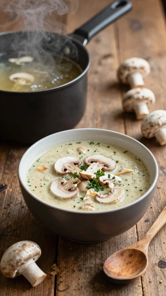 17 Creamy & Comforting Chicken Soup Recipes for Weight Loss - 2. Creamy Chicken and Mushroom Soup 1