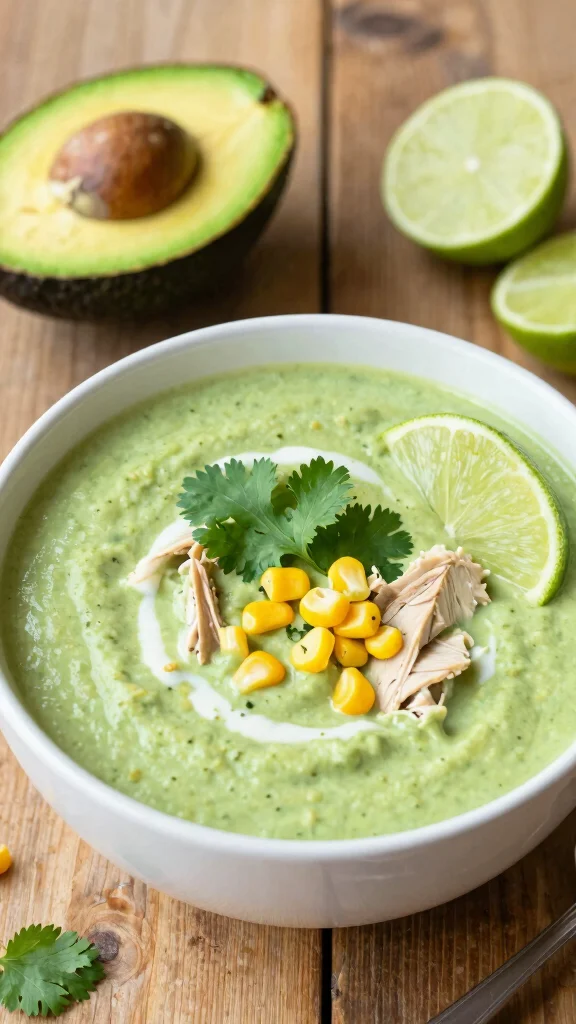 17 Creamy & Comforting Chicken Soup Recipes for Weight Loss - 5. Creamy Avocado Chicken Soup 1