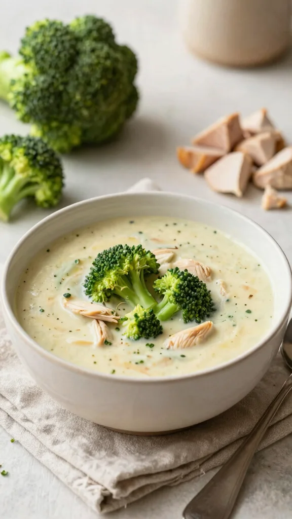 17 Creamy & Comforting Chicken Soup Recipes for Weight Loss - 8. Creamy Chicken and Broccoli Soup 1