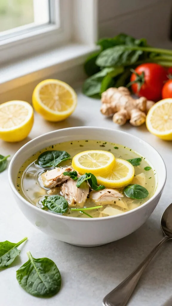 17 Delicious Chicken Soup Recipes for Cozy Days - 2. Lemon Ginger Chicken Soup 1