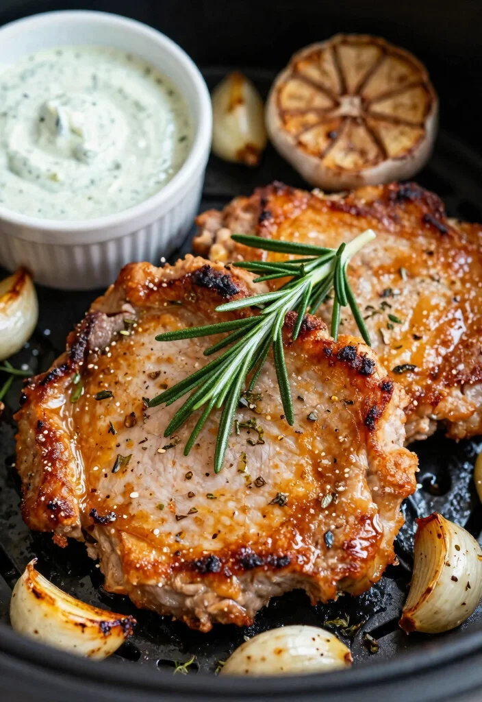 17 Different Pork Chop Air Fryer Recipes: Cooking Methods for Healthy Eating - 2. Garlic and Herb Air Fryer Pork Chops 1