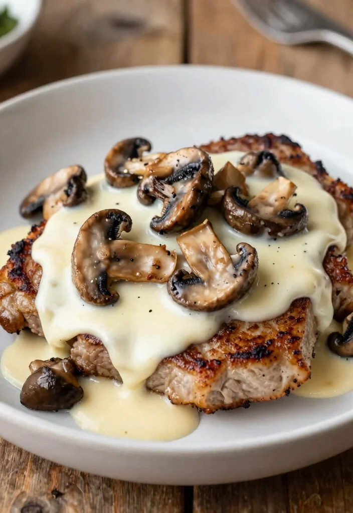 17 Simple Smothered Pork Chops Crock Pot: Creamy Slow Cooker Comfort Food - 7. Mushroom & Swiss Smothered Pork Chops 1