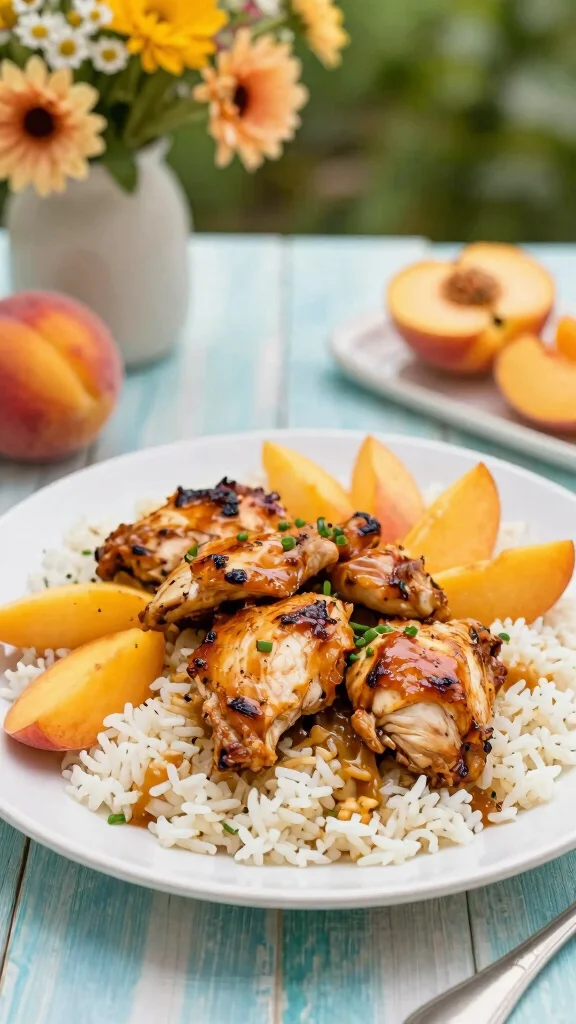 17 Sweet and Savory Chicken Recipes to Impress Guests - 10. Peach Bourbon Chicken 1