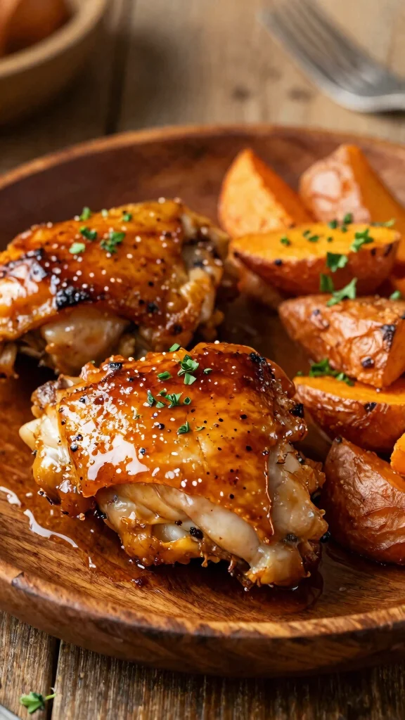 17 Sweet and Savory Chicken Recipes to Impress Guests - 12. Maple Glazed Chicken with Sweet Potatoes 1