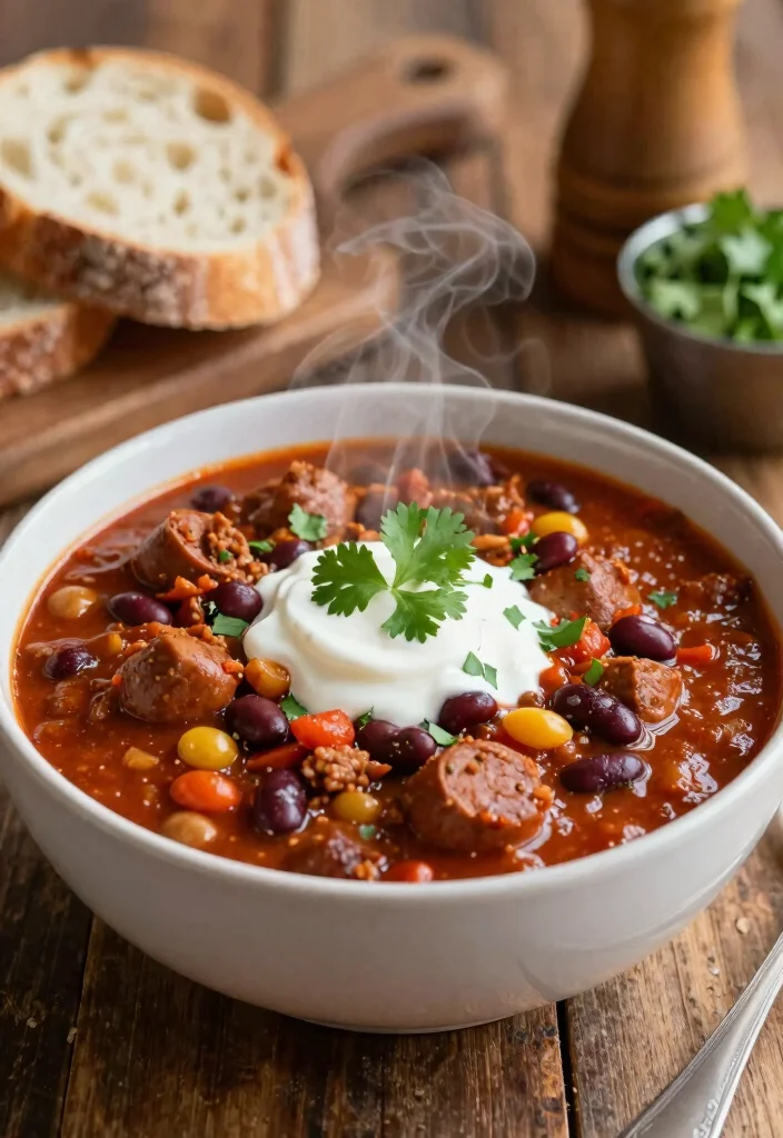 18 Best Ground Pork Sausage Recipes for Easy Dinners - 6. Zesty Pork Sausage Chili 1
