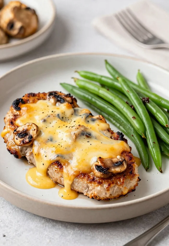 18 Easy Air Fryer Pork Chops Boneless: Quick Dinner Recipe - 10. Mushroom & Swiss Stuffed Air Fryer Pork Chops 1