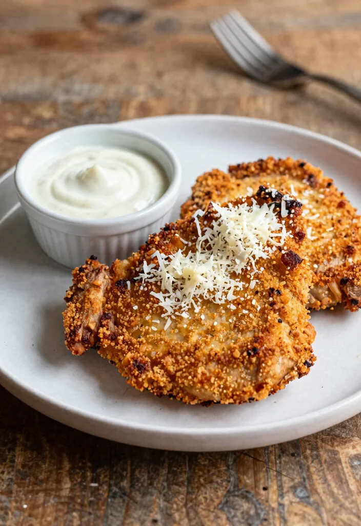 18 Easy Air Fryer Pork Chops Boneless: Quick Dinner Recipe - 18. Parmesan Crusted Air Fryer Pork Chops 1