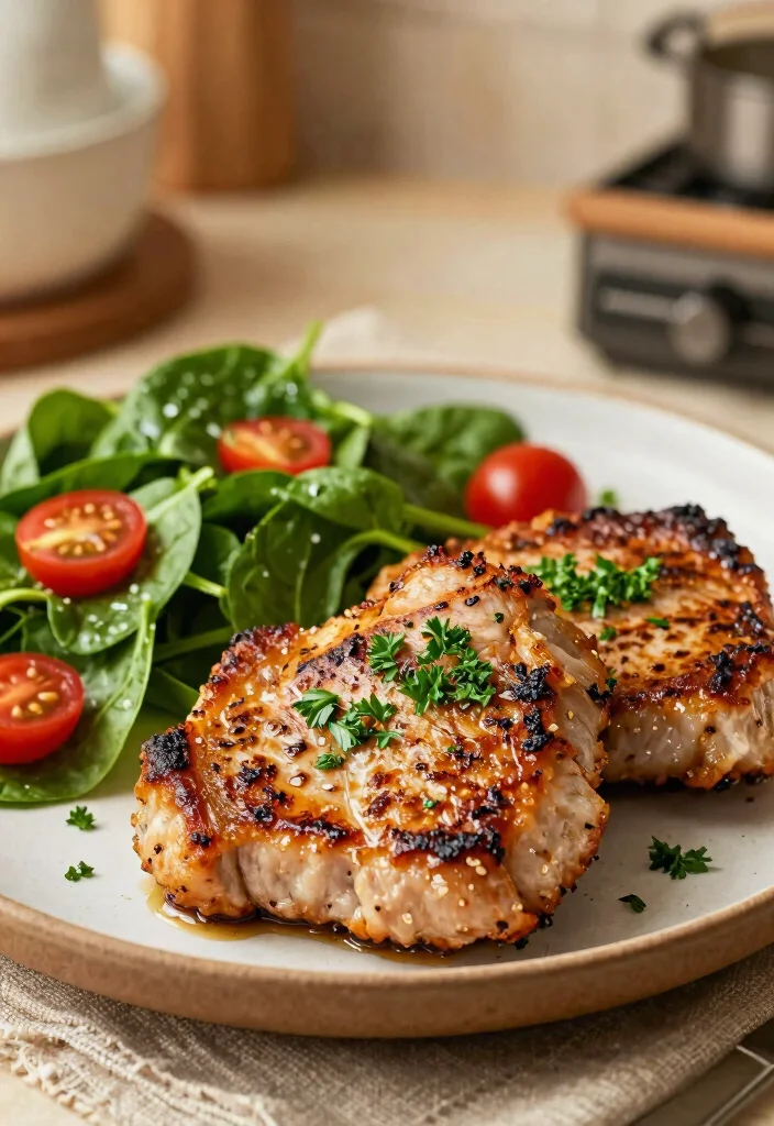 18 Easy Air Fryer Pork Chops Boneless: Quick Dinner Recipe - 3. Garlic Herb Air Fryer Pork Chops 1