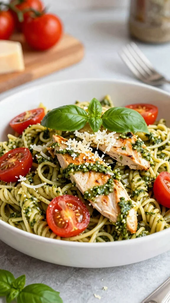 18 High-Protein Chicken Recipes for Fitness Lovers - 13. Pesto Chicken Pasta 1