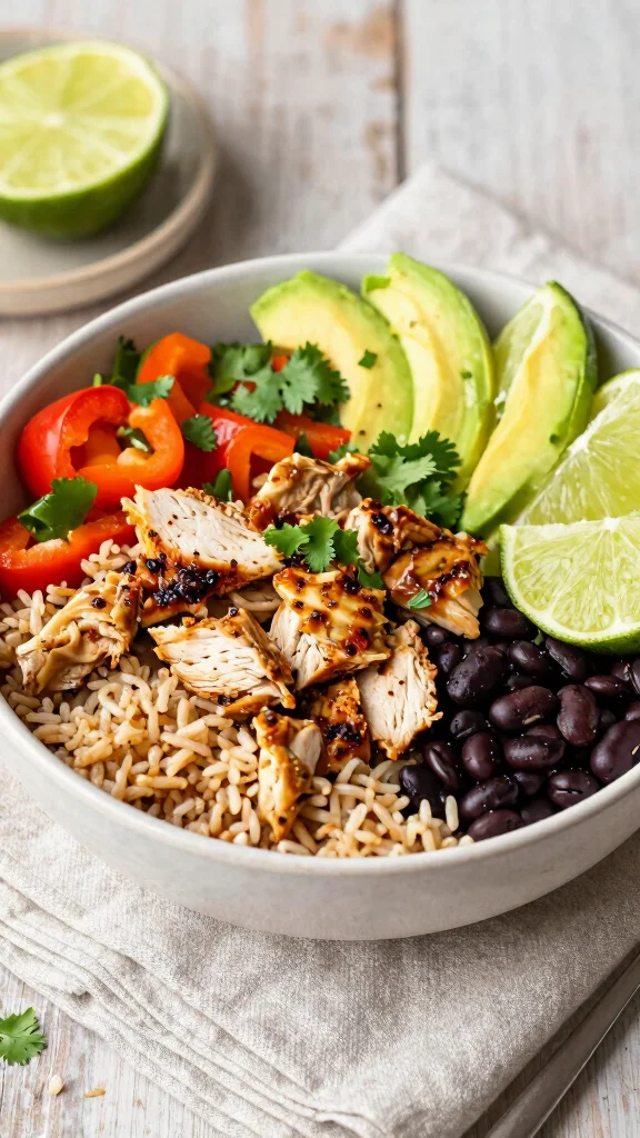 18 High-Protein Chicken Recipes for Fitness Lovers - 17. Chipotle Chicken Burrito Bowls 1
