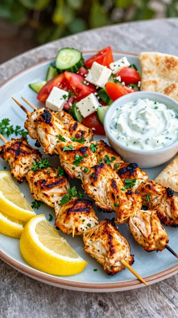18 High-Protein Chicken Recipes for Fitness Lovers - 5. Greek Chicken Souvlaki 1