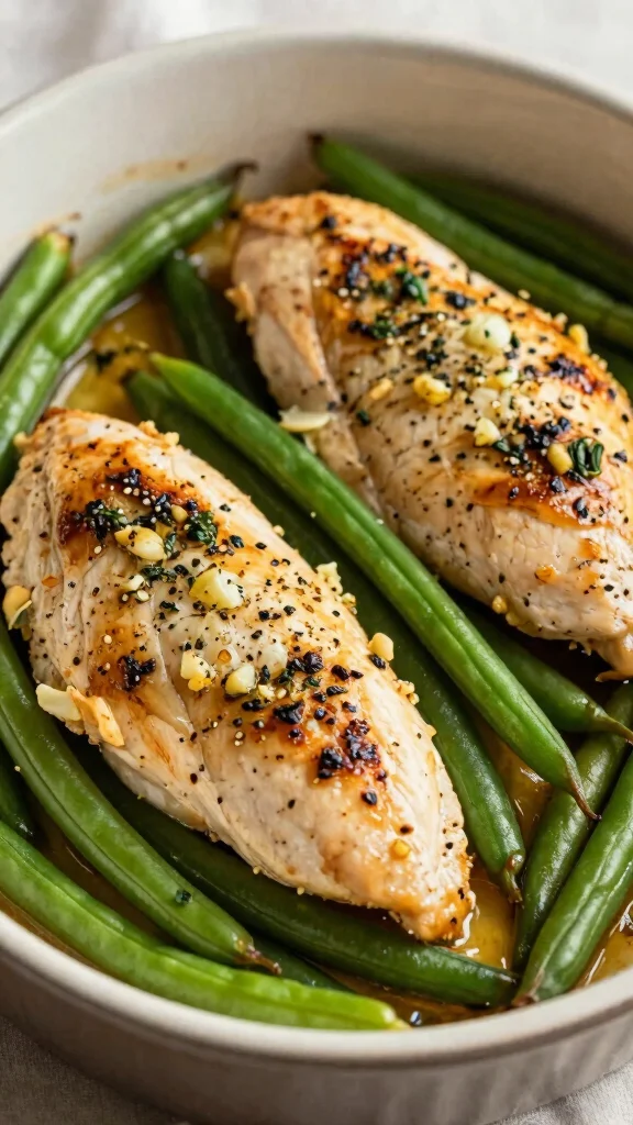 18 One-Pan Chicken Recipes for Easy Cleanup - 17. Garlic Herb Chicken with Green Beans 1