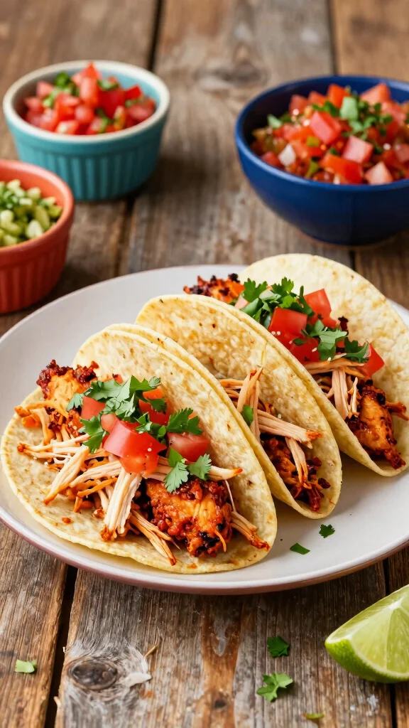 18 Slow Cooker Chicken Recipes Perfect for Meal Prep - 9. Spicy Chicken Tacos 1