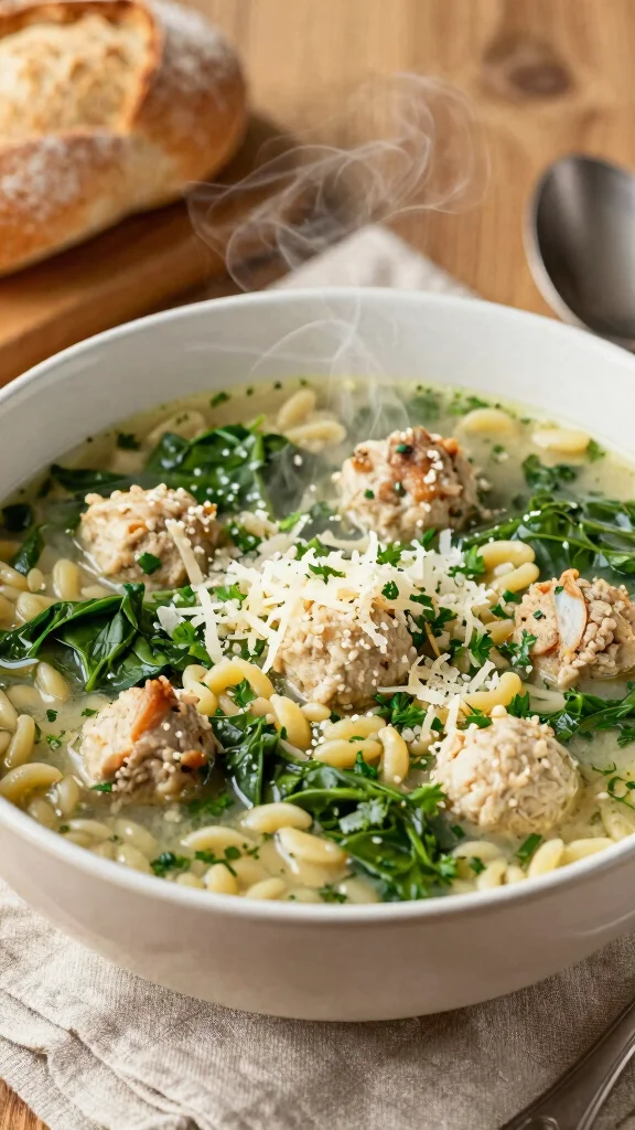 19 Chicken Meatball Recipes Juicy & Easy - 15. Italian Wedding Soup with Chicken Meatballs 1