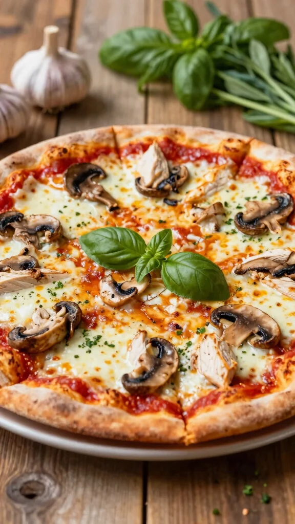 19 Chicken Pizza Recipes You Can Make at Home - 10. Chicken and Mushroom Pizza 1