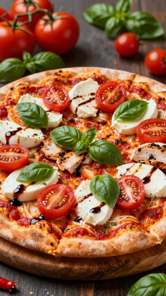 19 Chicken Pizza Recipes You Can Make at Home - 11. Chicken Caprese Pizza 1
