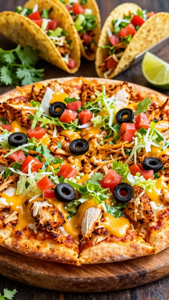 19 Chicken Pizza Recipes You Can Make at Home - 12. Chicken Taco Pizza 1