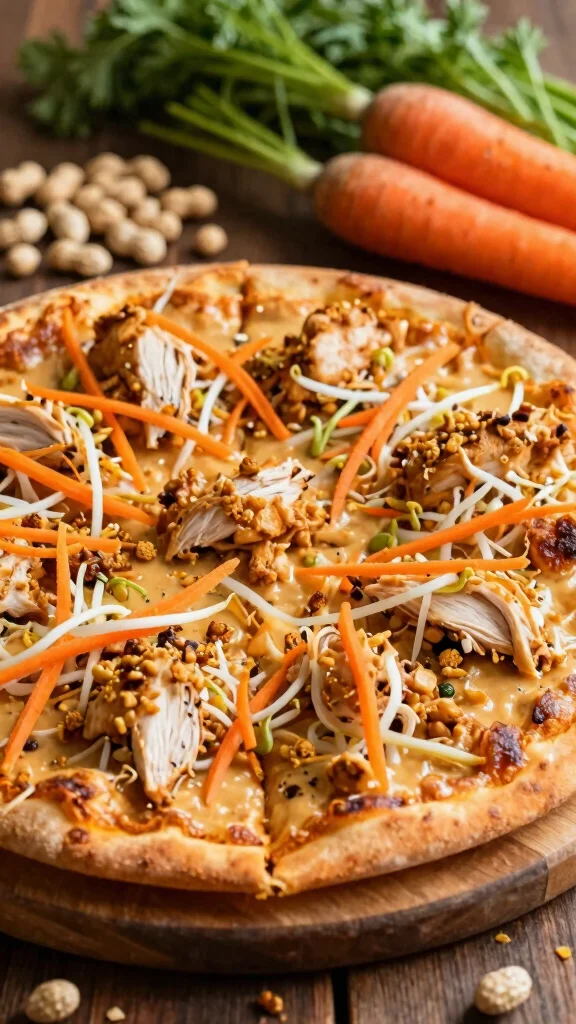 19 Chicken Pizza Recipes You Can Make at Home - 15. Thai Chicken Pizza 1