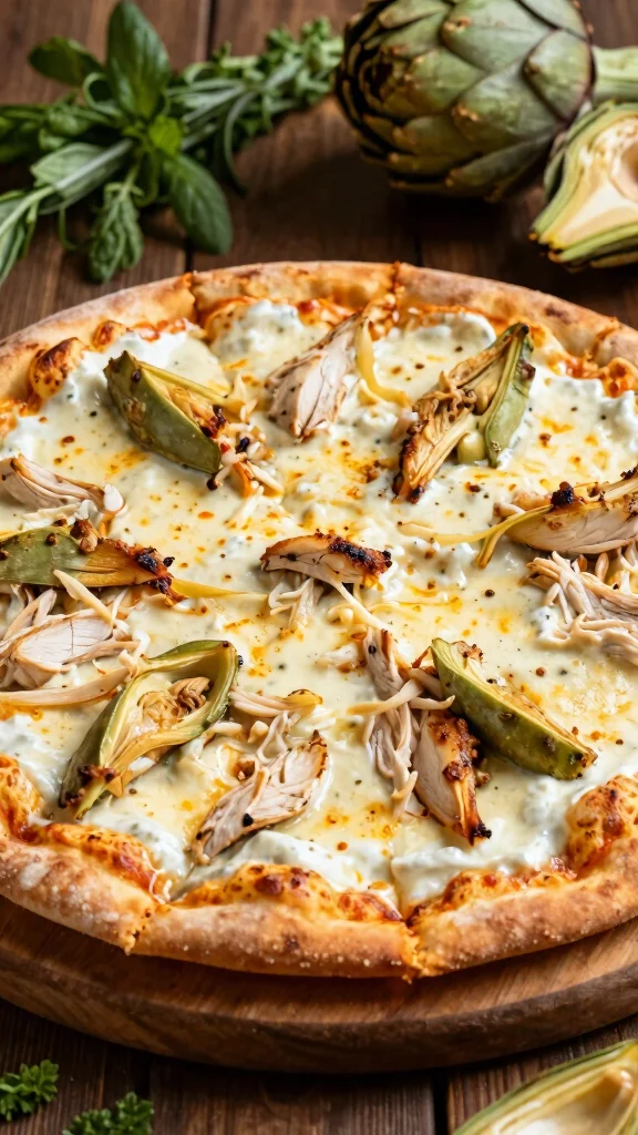 19 Chicken Pizza Recipes You Can Make at Home - 17. Chicken and Artichoke Pizza 1