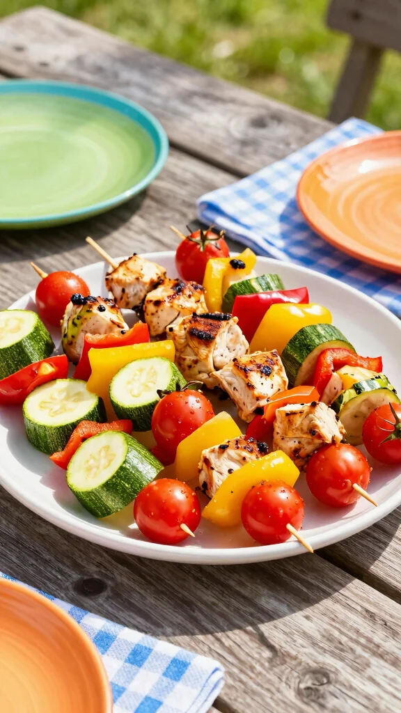 19 Chicken Skewer Recipes for Party Nights - 2. Rainbow Veggie & Chicken Skewers 1