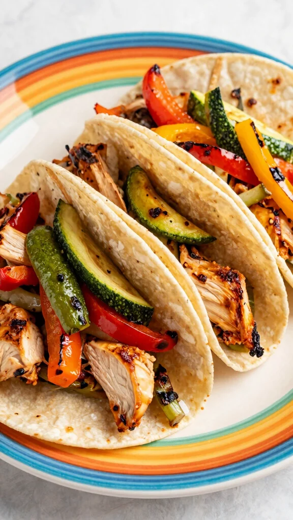 19 Chicken Taco and Burrito Recipes for Taco Tuesday - 18. Chicken Tacos with Roasted Veggies 1
