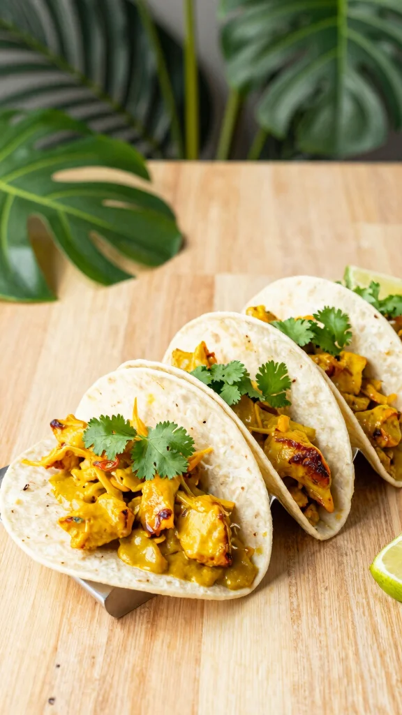 19 Chicken Taco and Burrito Recipes for Taco Tuesday - 19. Coconut Curry Chicken Tacos 1