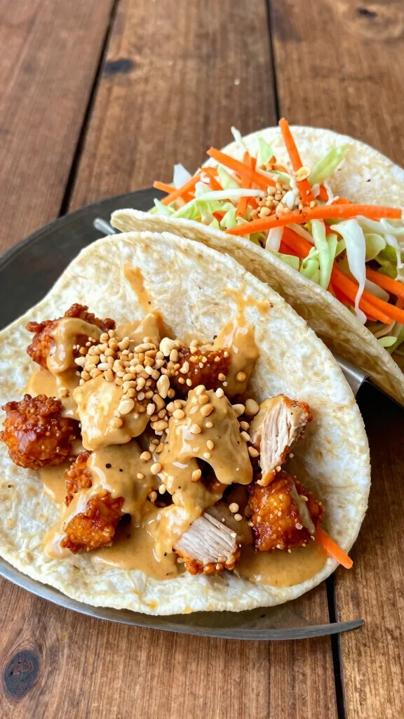 19 Chicken Taco and Burrito Recipes for Taco Tuesday - 6. Thai Peanut Chicken Tacos 1